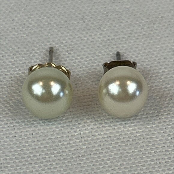 Unbranded Jewelry - Estate Classic White Faux Pearl Stud Earrings Mismatched Backs